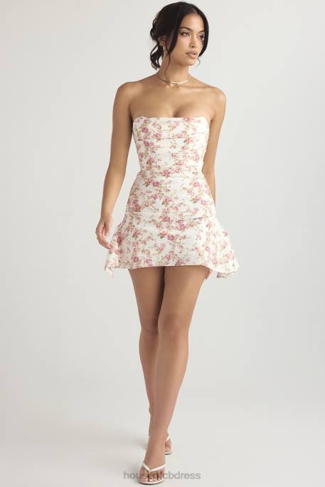 House of CB Jasmine Rose Print Draped Corset Dress Clothing 4H6N439