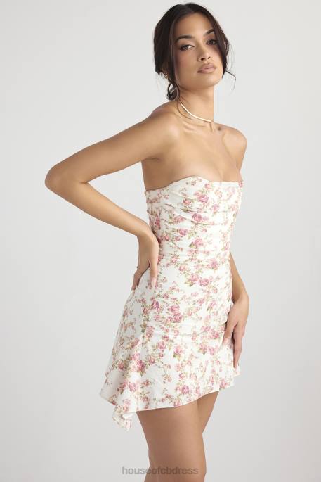 House of CB Jasmine Rose Print Draped Corset Dress Clothing 4H6N439