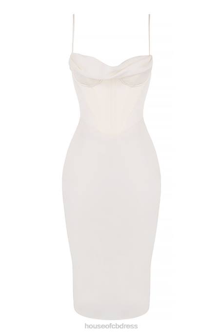 House of CB Myrna Ivory Corset Slip Dress Clothing 4H6N577