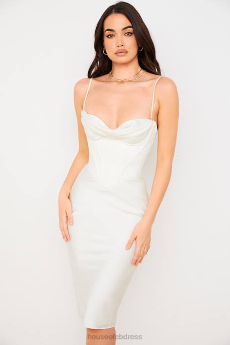 House of CB Myrna Ivory Corset Slip Dress Clothing 4H6N577