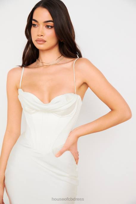 House of CB Myrna Ivory Corset Slip Dress Clothing 4H6N577