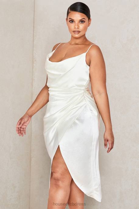 House of CB Reva Ivory Satin Balcony Corset Dress Clothing 4H6N621
