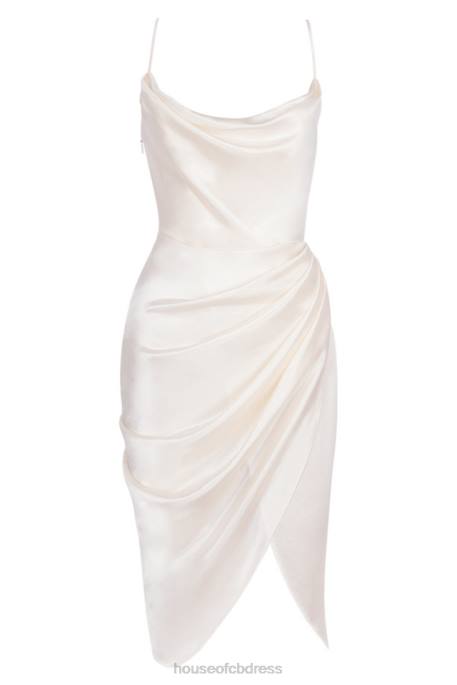 House of CB Reva Ivory Satin Balcony Corset Dress Clothing 4H6N621