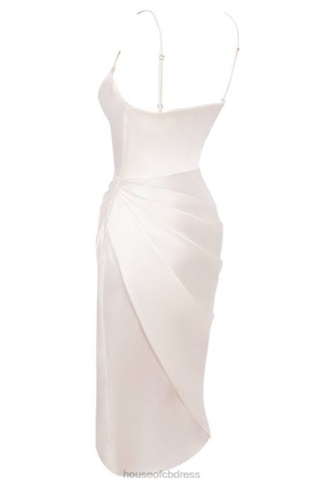House of CB Reva Ivory Satin Balcony Corset Dress Clothing 4H6N621
