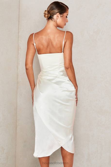 House of CB Reva Ivory Satin Balcony Corset Dress Clothing 4H6N621