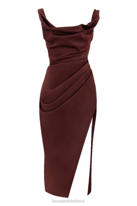 House of CB Rhoda Raisin Off Shoulder Corset Dress Clothing 4H6N594