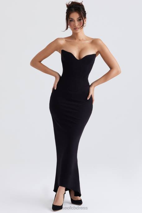House of CB Sabine Black Strapless Corset Dress Clothing 4H6N353
