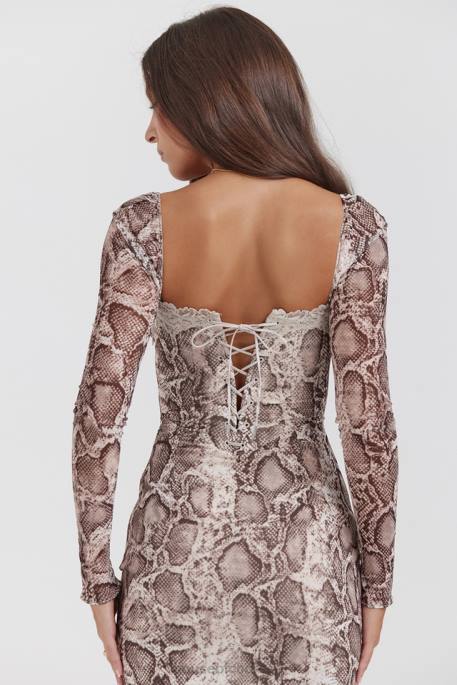 House of CB Seraphina Snake Print Corset Dress Clothing 4H6N145