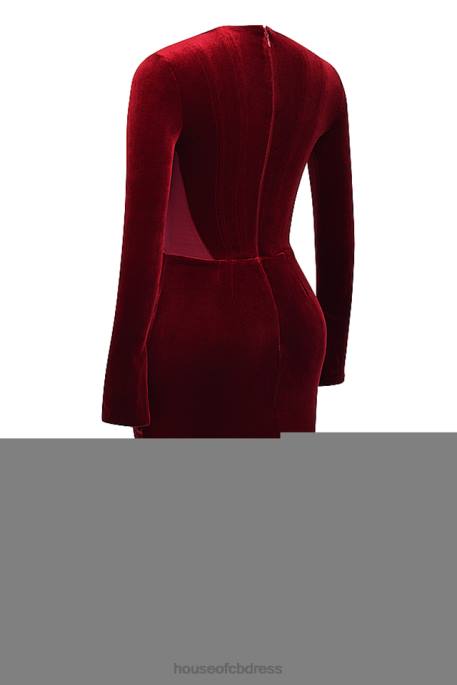 House of CB Solaine Wine Velvet Corset Dress Clothing 4H6N338