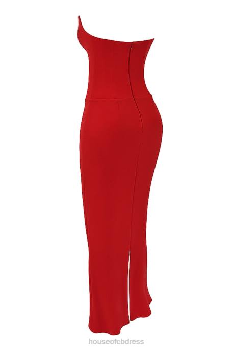 House of CB Tamara Cherry Strapless Corset Dress Clothing 4H6N230