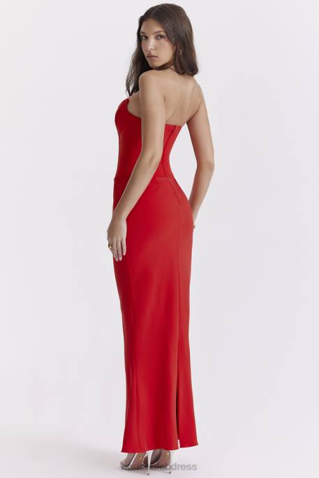 House of CB Tamara Cherry Strapless Corset Dress Clothing 4H6N230