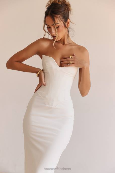 House of CB Tamara Ivory Strapless Corset Dress Clothing 4H6N224