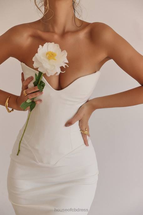 House of CB Tamara Ivory Strapless Corset Dress Clothing 4H6N224