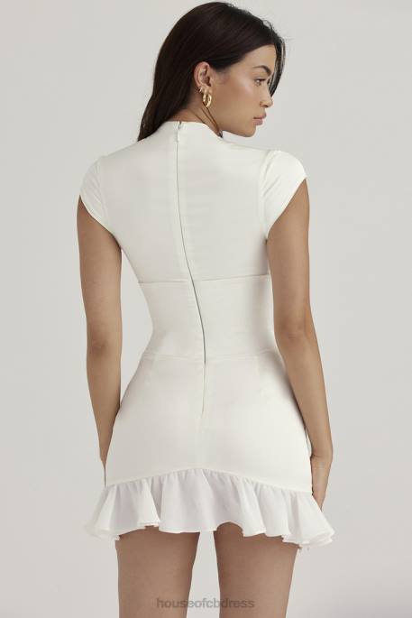 House of CB Tianna Ivory Ruffle Corset Dress Clothing 4H6N401