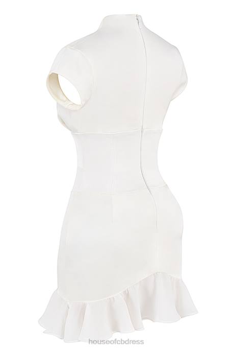 House of CB Tianna Ivory Ruffle Corset Dress Clothing 4H6N401