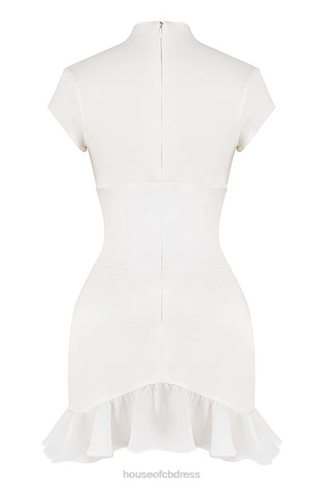 House of CB Tianna Ivory Ruffle Corset Dress Clothing 4H6N401