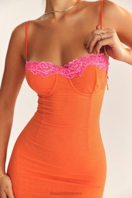 House of CB Aiza Flame Orange Maxi Dress Clothing 4H6N192