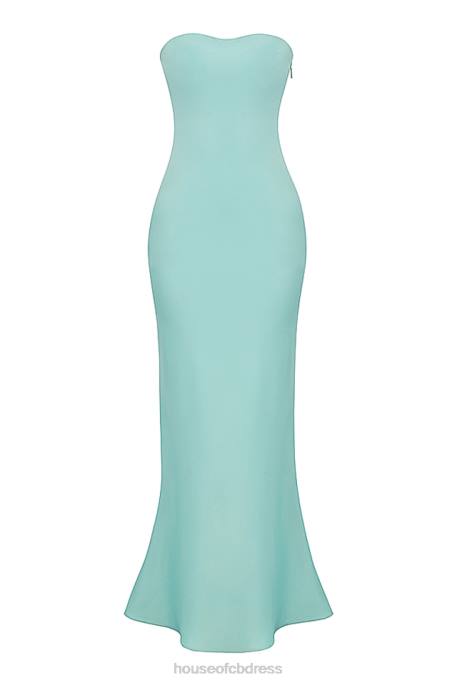 House of CB Alette Jade Satin Strapless Maxi Dress Clothing 4H6N408