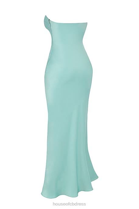House of CB Alette Jade Satin Strapless Maxi Dress Clothing 4H6N408