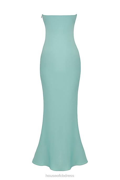 House of CB Alette Jade Satin Strapless Maxi Dress Clothing 4H6N408