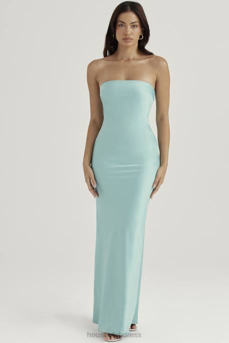 House of CB Alette Jade Satin Strapless Maxi Dress Clothing 4H6N408