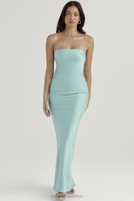House of CB Alette Jade Satin Strapless Maxi Dress Clothing 4H6N408