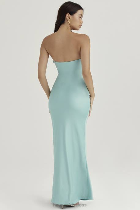 House of CB Alette Jade Satin Strapless Maxi Dress Clothing 4H6N408