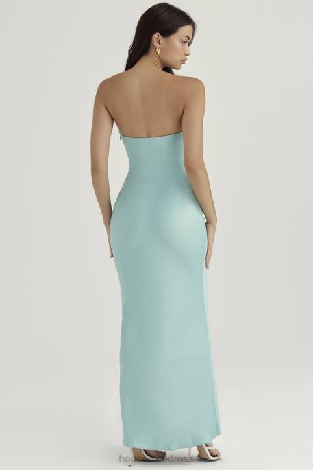 House of CB Alette Jade Satin Strapless Maxi Dress Clothing 4H6N408