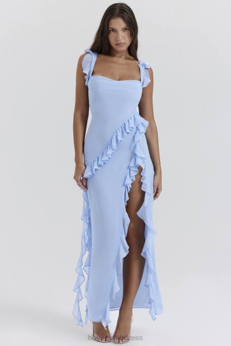 House of CB Ariela Soft Blue Ruffle Maxi Dress Clothing 4H6N208