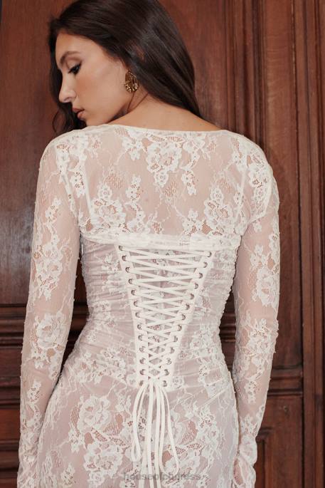 House of CB Artemis Vintage Cream Lace Maxi Dress Clothing 4H6N133