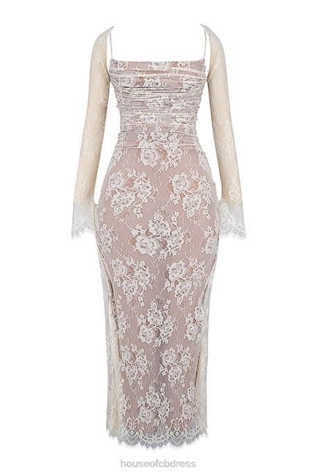 House of CB Artemis Vintage Cream Lace Maxi Dress Clothing 4H6N133