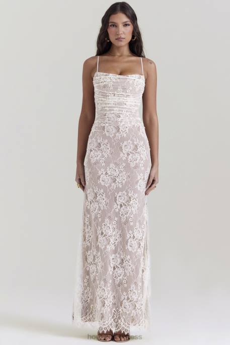 House of CB Artemis Vintage Cream Lace Maxi Dress Clothing 4H6N133