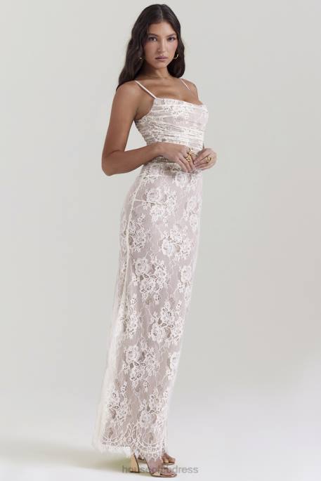 House of CB Artemis Vintage Cream Lace Maxi Dress Clothing 4H6N133