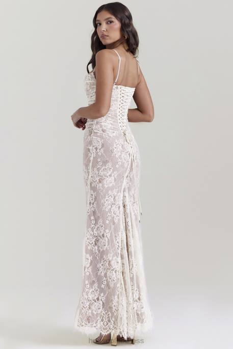 House of CB Artemis Vintage Cream Lace Maxi Dress Clothing 4H6N133