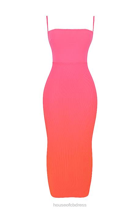 House of CB Calista Ombre Flame Maxi Dress Clothing 4H6N184