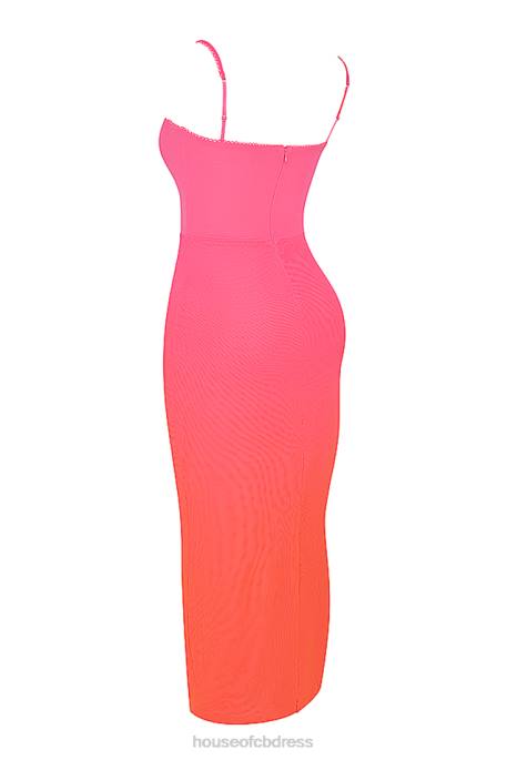 House of CB Calista Ombre Flame Maxi Dress Clothing 4H6N184