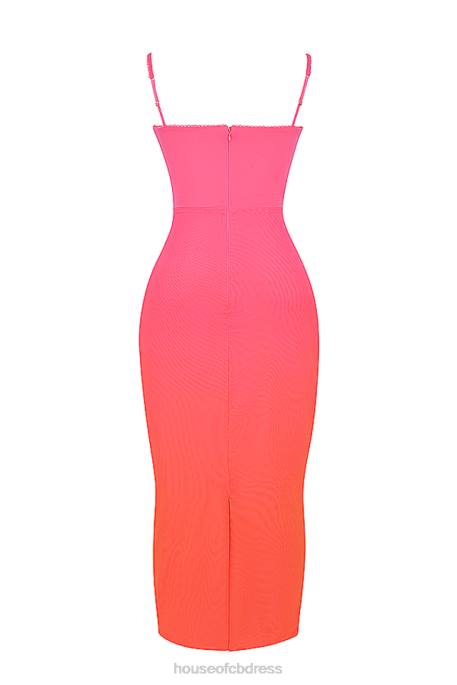 House of CB Calista Ombre Flame Maxi Dress Clothing 4H6N184