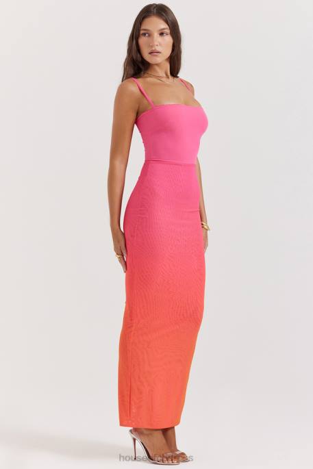 House of CB Calista Ombre Flame Maxi Dress Clothing 4H6N184