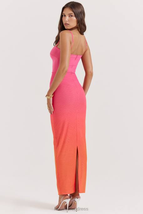 House of CB Calista Ombre Flame Maxi Dress Clothing 4H6N184