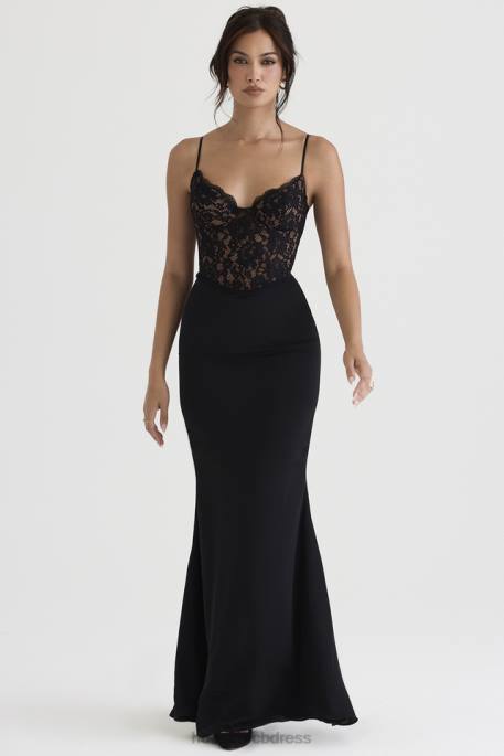 House of CB Cara Black Corset Maxi Dress Clothing 4H6N382