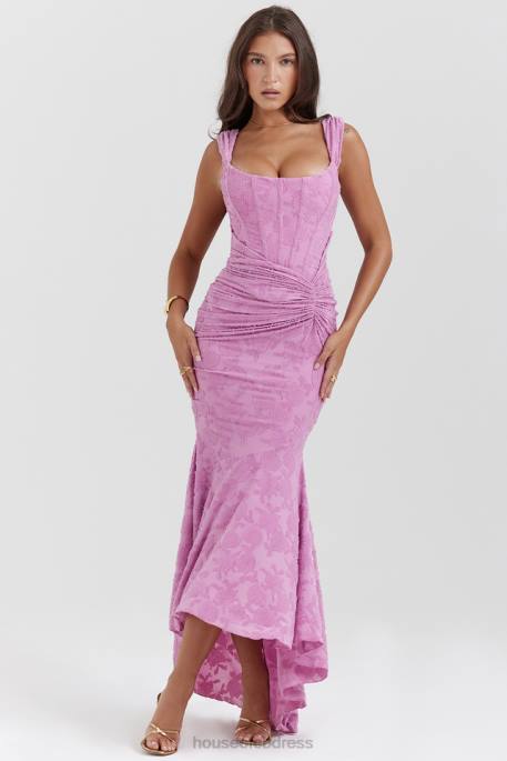 House of CB Cesca Rose Pink Floral Maxi Dress Clothing 4H6N136