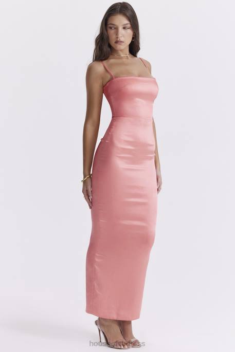 House of CB Costanza Bright Peach Maxi Dress Clothing 4H6N202