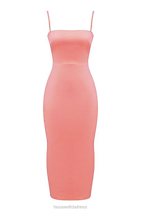 House of CB Costanza Bright Peach Maxi Dress Clothing 4H6N202