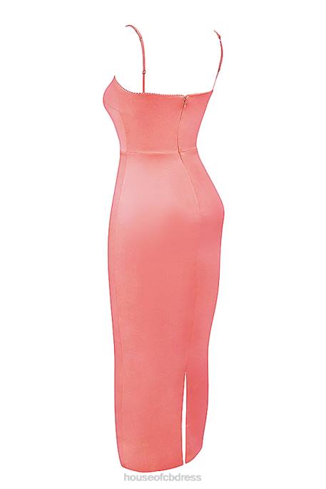 House of CB Costanza Bright Peach Maxi Dress Clothing 4H6N202