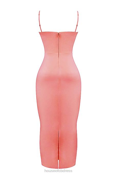 House of CB Costanza Bright Peach Maxi Dress Clothing 4H6N202