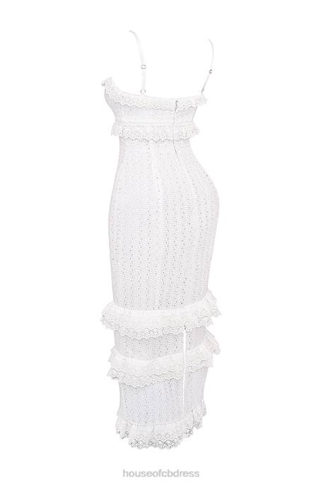 House of CB Eve White Broderie Maxi Dress Clothing 4H6N228