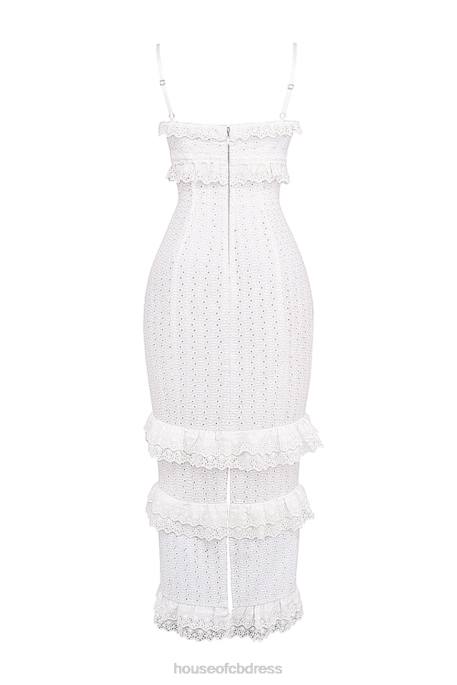 House of CB Eve White Broderie Maxi Dress Clothing 4H6N228