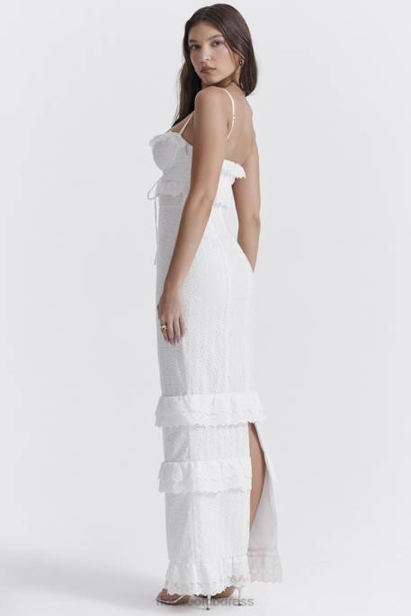 House of CB Eve White Broderie Maxi Dress Clothing 4H6N228