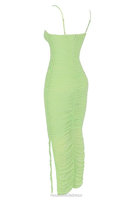 House of CB Fornarina Lime Organza Mesh Maxi Dress Clothing 4H6N544