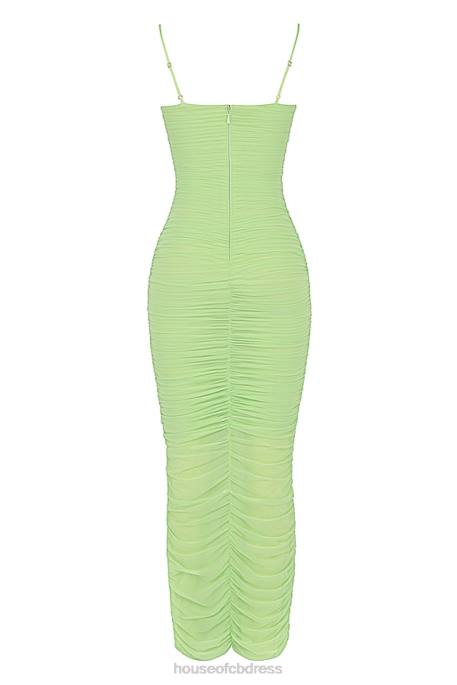 House of CB Fornarina Lime Organza Mesh Maxi Dress Clothing 4H6N544